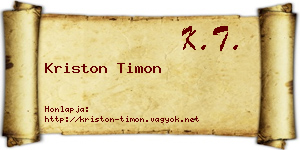 Kriston Timon névjegykártya